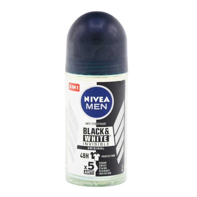 مام رول مردانه نیوا NIVEA اصل آلمان مدل B&W Invisible Original حجم 50 میلی لیتر اصل آلمان