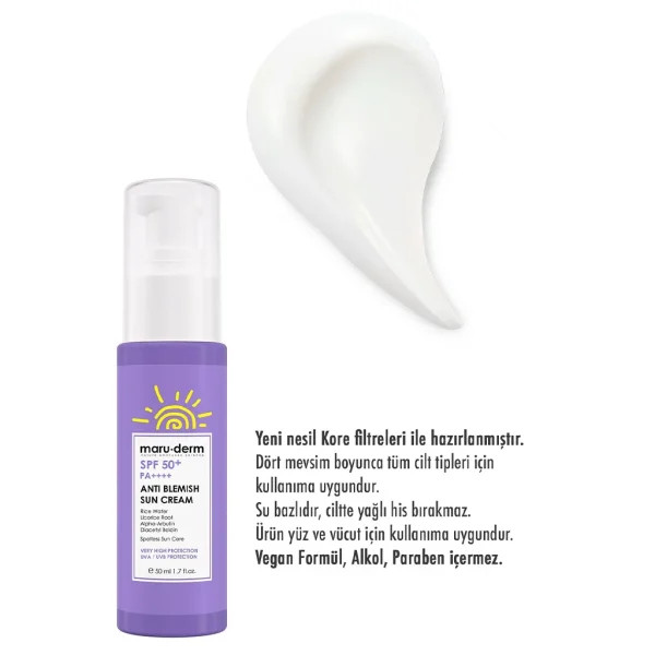 ضد آفتاب ضد لک مارودرم maru.derm ANTI BLEMISH SUN CREAM