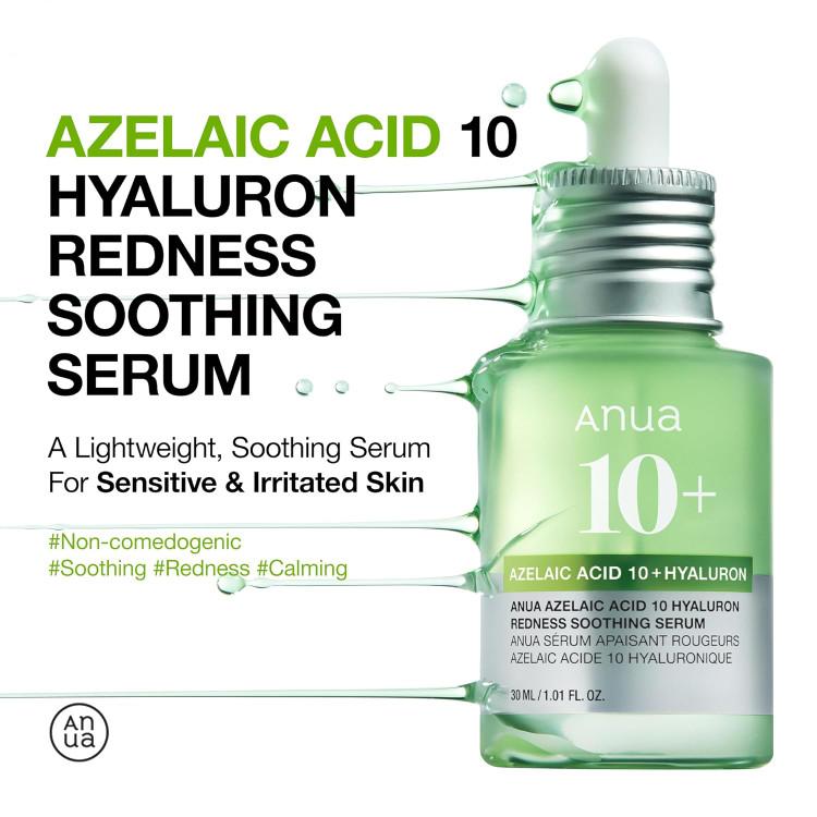 سرم آزلائیک اسید 10% و هیالورون آنوا Anua Azelaic Acid 10 Hyaluron Redness Soothing Serum