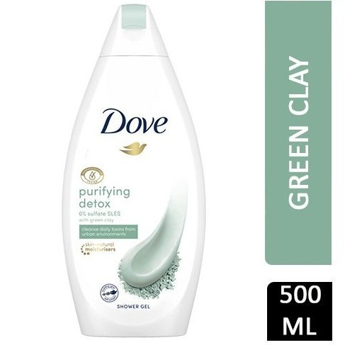 شامپو بدن داو 500 میل مدل Purifying detox با رایحه خاک رس سبز - Dove bodywash