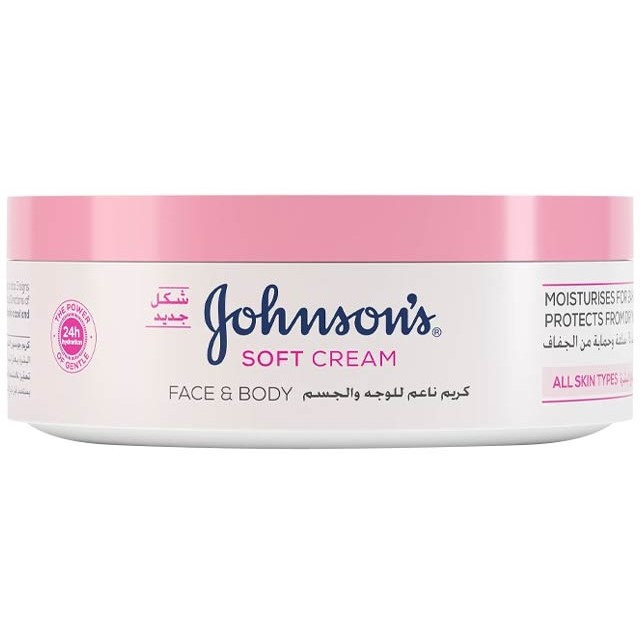 کرم مرطوب کننده صورت و بدن جانسون Johnsons Soft Cream حجم 200 میلی لیتر
