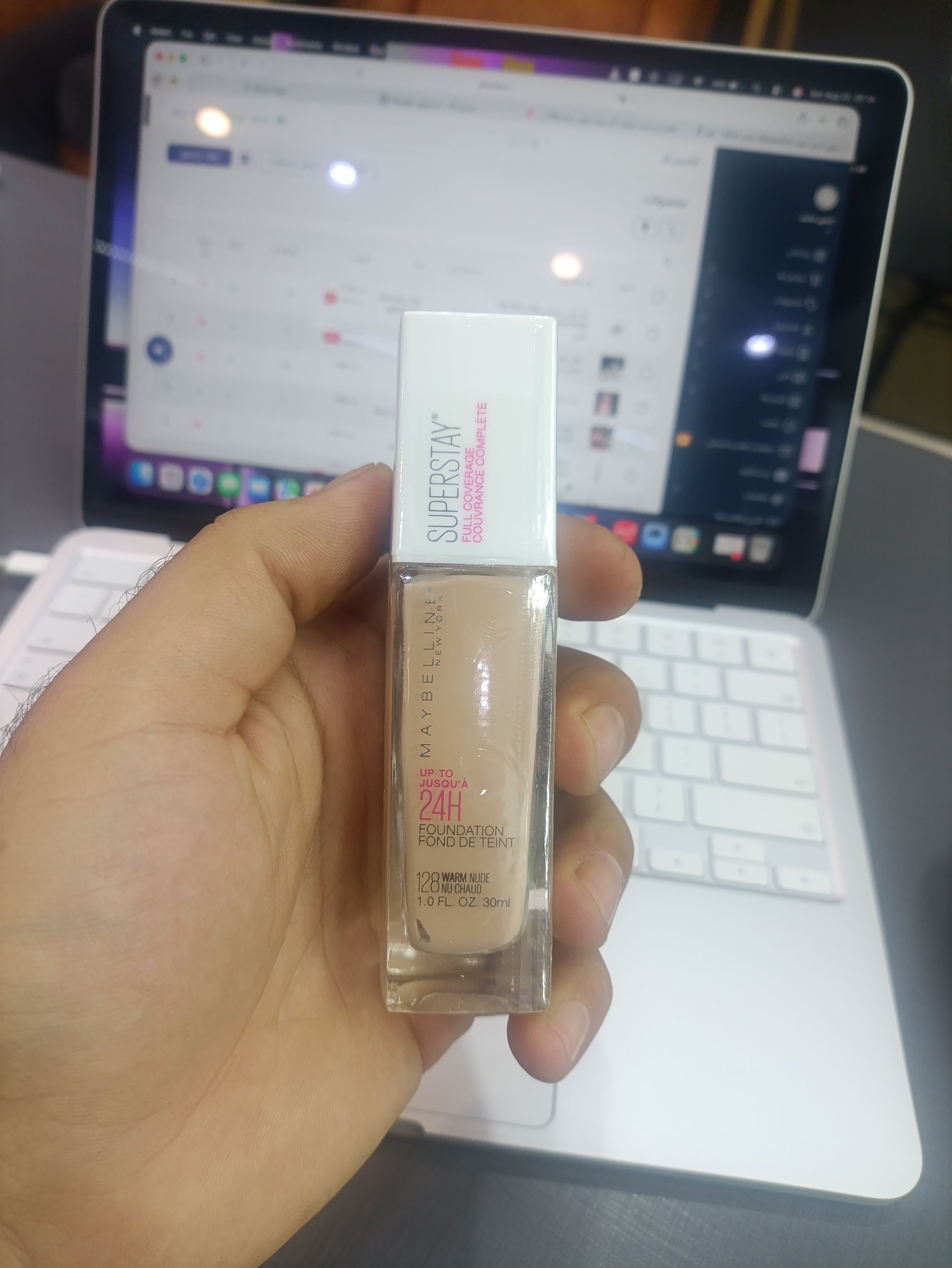کرم پودر میبلین MAYBELLINE NEWYORK شماره ۱۲۸ اورجینال اصل