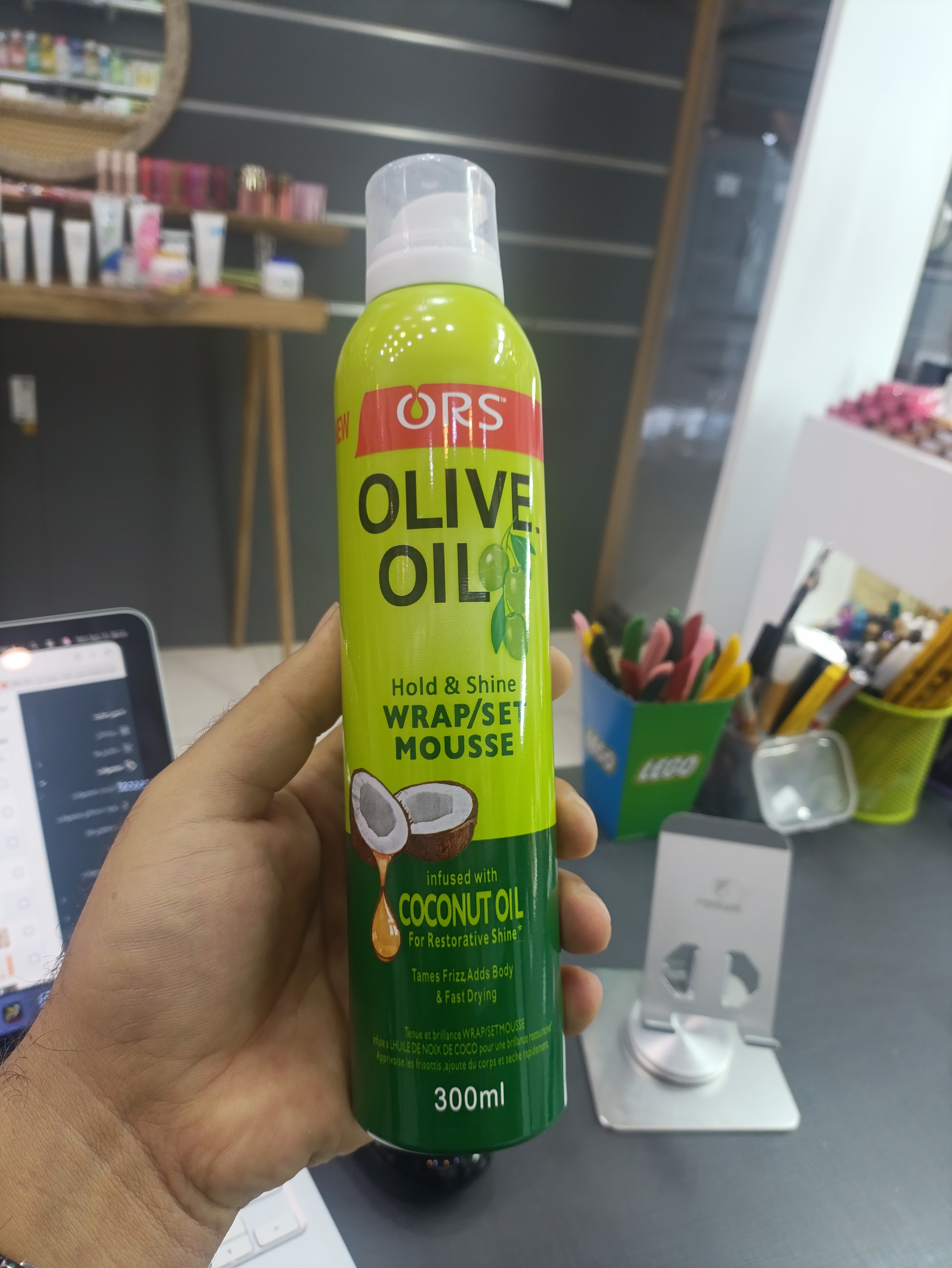 موس حالت دهنده مو ORS Olive Oil Hold Shine Wrap/Set Mousse حاوی روغن نارگیل
